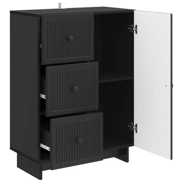 Maison Exclusive - Buffet med skuffe Sort 66 x 34,5 x 90 cm Ingeniørtræ