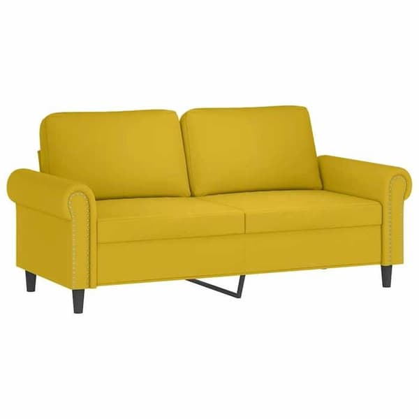 Soffa 2 platser - Maison Exclusive - Gul - Sammet - Robust metallram - Kuddar ingår Gul