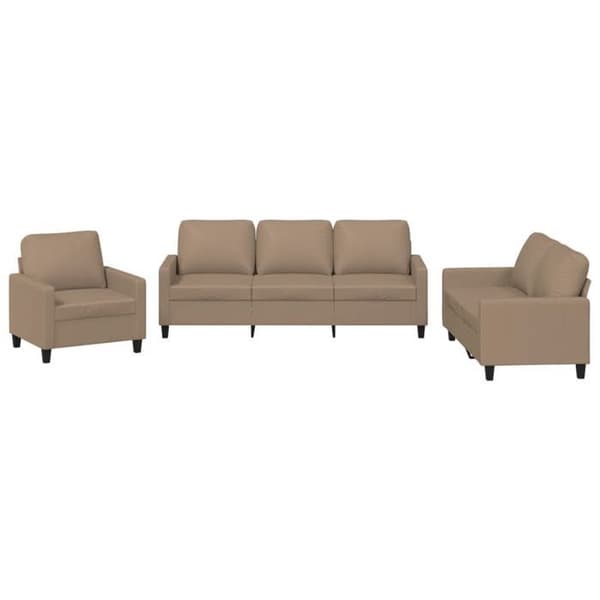 Maison Exclusive - Sæt af 3 sofaer med puder Cappuccino Simil læder