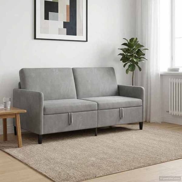 Maison Exclusive - Sohva säilytystilalla Harmaa vaalea 172 x 78 x 87 cm Polyesteri
