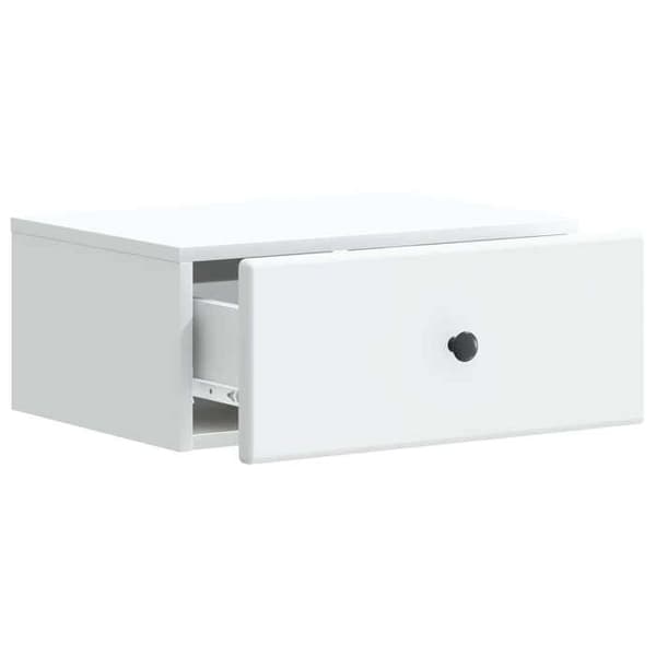 Väggmonterad sängbord - EXKLUSIV HEM - Vägg - Vit - 49 x 34,5 x 20 cm - 1 låda Vit