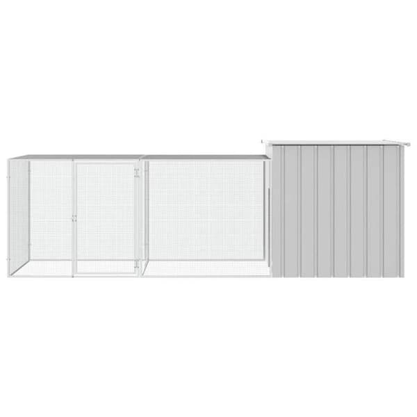Maison Exclusive - Bur til høns Grå 300x91x100 cm Galvaniseret stål grå