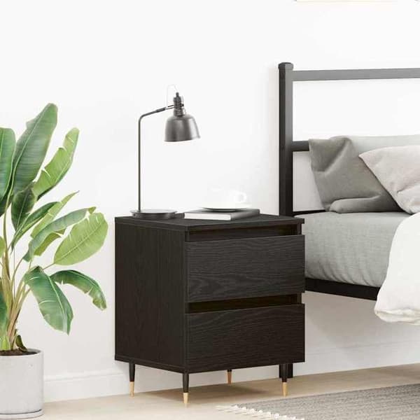 Maison Exclusive - Natbord Sort eg 40 x 35 x 50 cm Ingeniørtræ