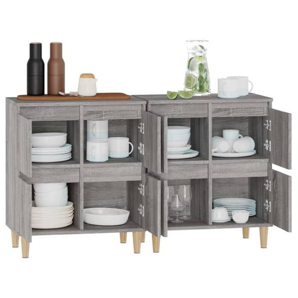 Maison Exclusive - Buffeter 2 stk sonoma grå 60x35x70 cm ingeniørtræ
