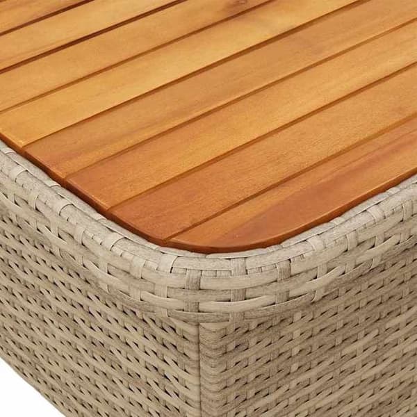 Maison Exclusive - Puutarhakalusteryhmä ja 2 kpl beige polyrottinkityynyä