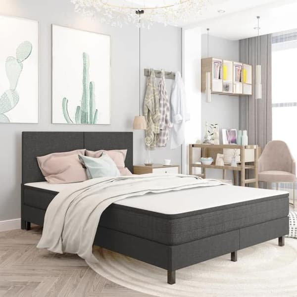 Sänggavel - EXKLUSIV HEM - Elegans - Mörkgrå - Hållbart tyg - 140 x 200 cm Mörkgrå
