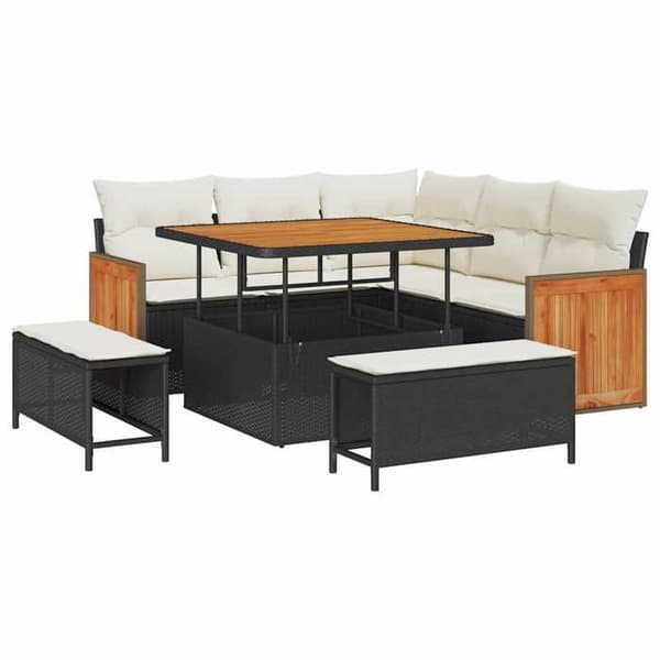 Maison Exclusive - 9-delars trädgårdsoff-set 8-sits