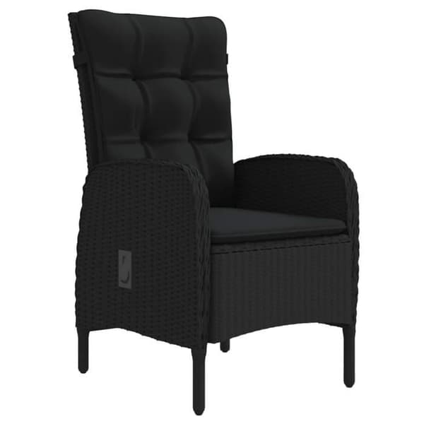 Maison Exclusive - Puutarhakalusteryhmä tyynyillä 7 kpl Musta