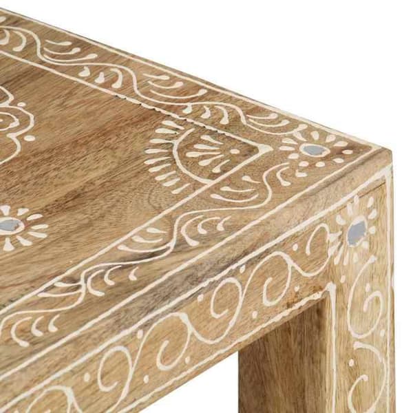 Maison Exclusive - Håndmalede sideborde 2 stk Solid Mango Træ Målad (varierande mönster, slumpmäs