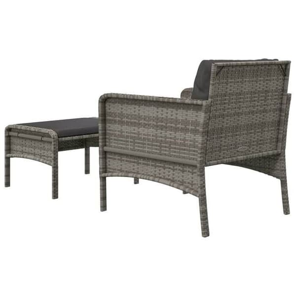Maison Exclusive - Trädgårdsmöbler 2 delar med kuddar Grå Flätad resin grå