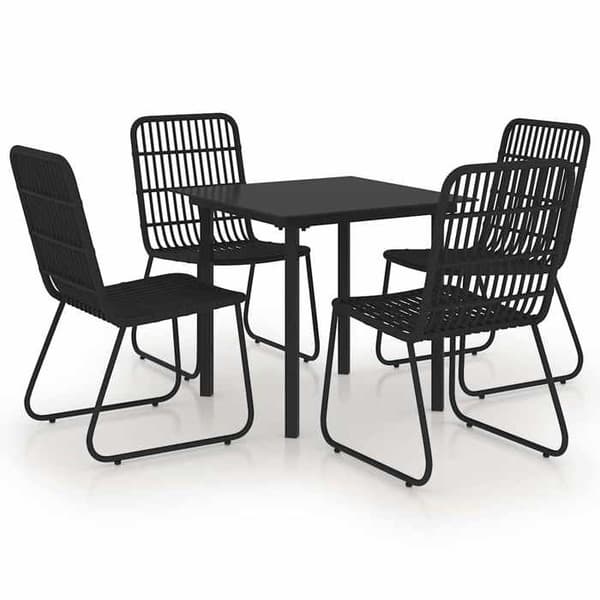 Maison Exclusive - 5-delt have spise sæt i polyrattan og glas