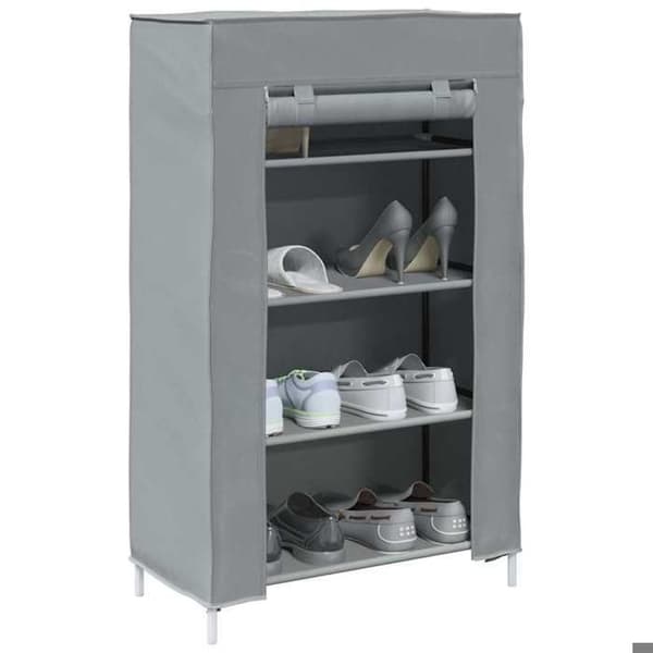 Maison Exclusive - Harmaa kenkäteline 60,5x30x97 cm kuitukangasta