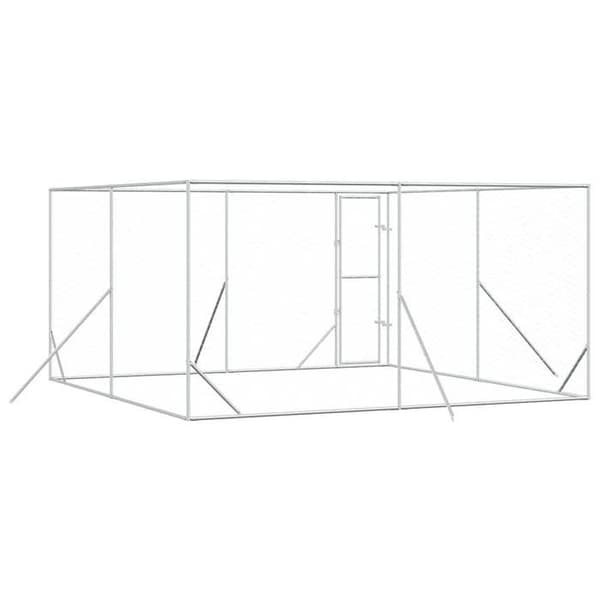 Maison Exclusive - Utomhus hundbur silver 4x4x2 m galvaniserat stål Silver