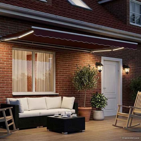 Exklusivt hus - Elektrisk utdragbar markis