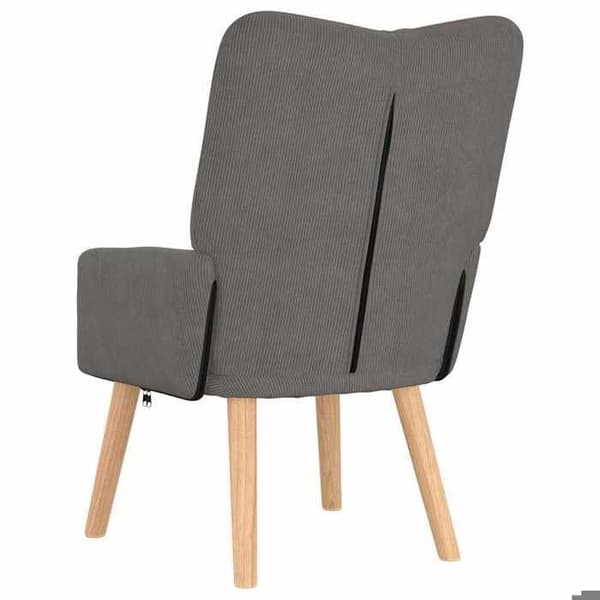 Fåtölj - EXKLUSIV HEM - 63 x 67 x 94 cm - Ljusgrått tyg - Polyesterarmstöd - Gummiträben Ljusgrått