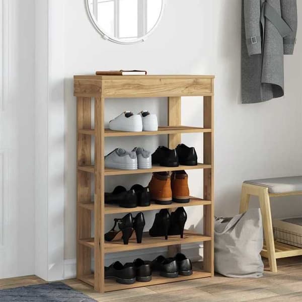 Maison Exclusive - Skohylde i egetræ, håndlavet af ingeniørtræ Ek