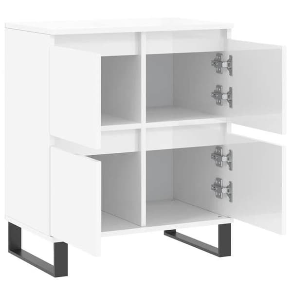Maison Exclusive - Hvid glans buffet 60x35x70 cm Ingeniørtræ
