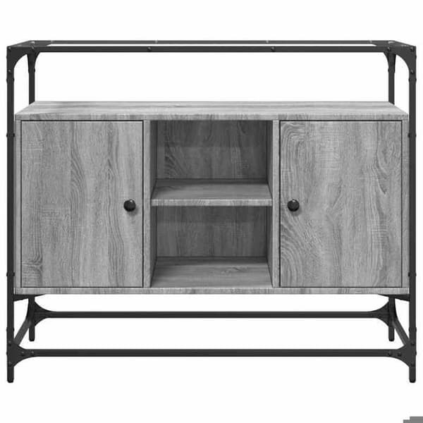 Maison Exclusive - Buffé med glasöverdel i sonoma grå ingenjörsträ