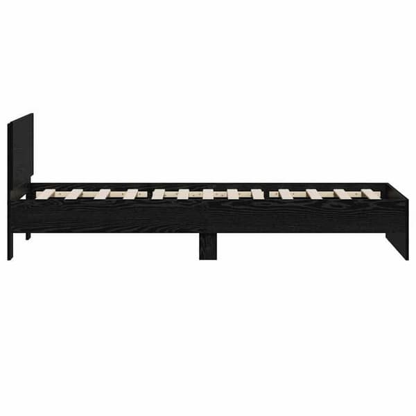 Maison Exclusive - Sengestel med hovedgærde i sort eg 90 x 190 cm