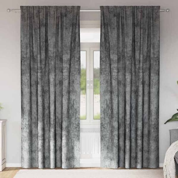 Maison Exclusive - Gardiner i sammet 2 st Grå 225 x 140 cm Sammet