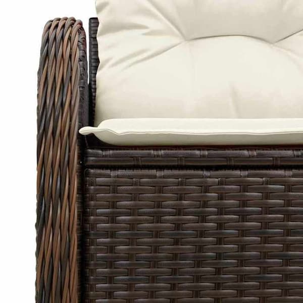 Maison Exclusive - Trädgårdsoffa med brunt kuddar 121 x 62 x 69cm polyrotin brun