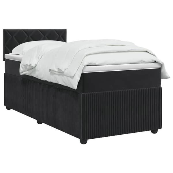 Maison Exclusive - Boxspring-sänky mustalla patjalla 100 x 200 cm Sametti