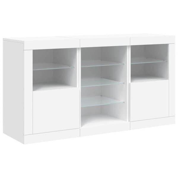 Maison Exclusive - Buffet LED-valoilla valkoinen 123x37x67 cm Vit