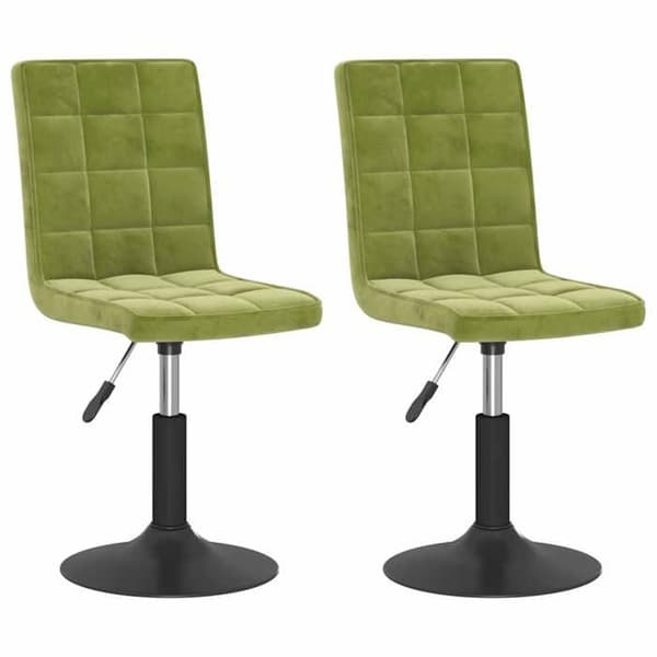 Maison Exclusive - Snurrstolar för matbord, set om 2, ljusgrön sammet