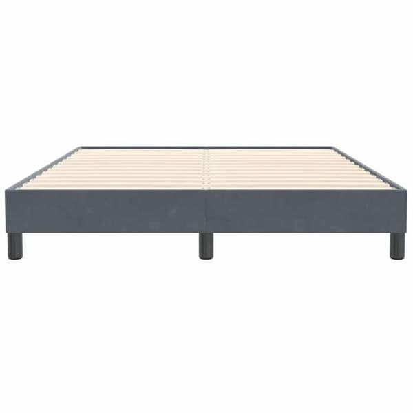Sengestel - EKSKLUSIV HUS - 140x210 cm - Mørkegrå velour - Inkluderet lamelbund - Robuste ben Mörkgrå