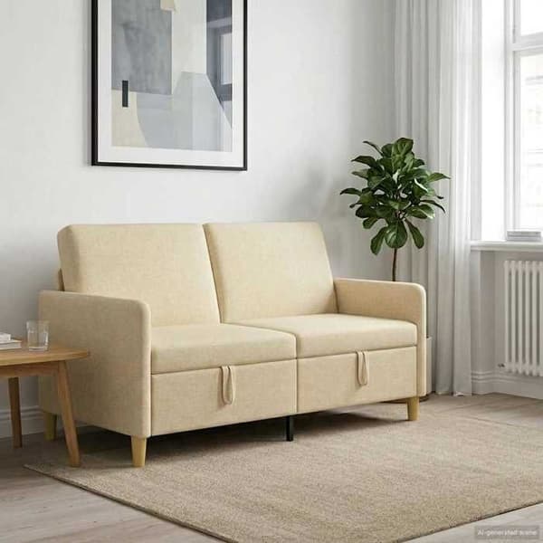 Maison Exclusive - Sofa med opbevaring Creme 152 x 78 x 87 cm Polyester