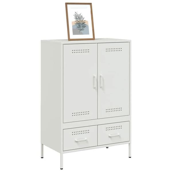 Maison Exclusive - Vit hög buffé 68x39x101,5 cm stål