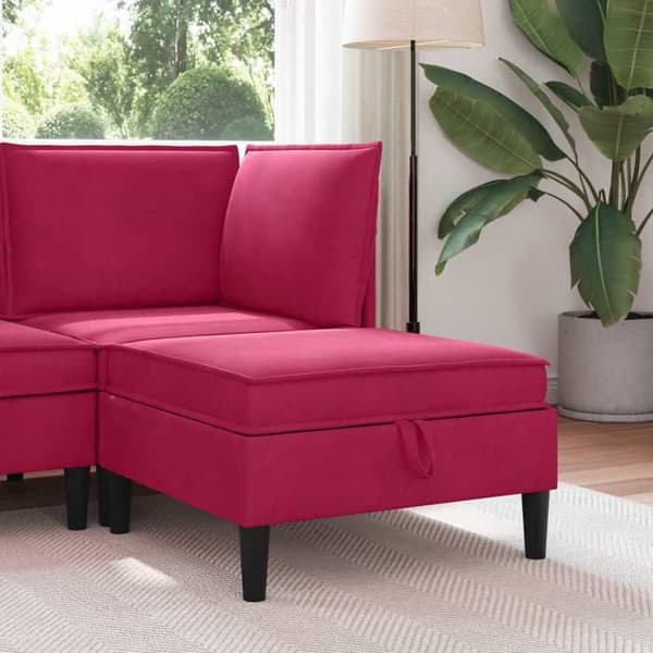 Maison Exclusive - Puff med Opbevaring Bordeaux Velour