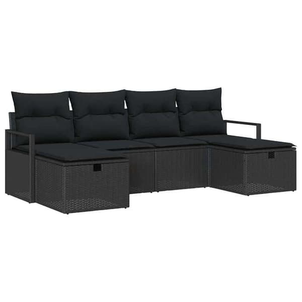 Maison Exclusive - Sæt af 6 sofaer 6-pladser Sort polyrotin