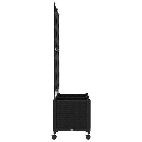 Maison Exclusive - Puutarhakärry trellisin ja pyörin 2 kpl Musta 80 x 40 x 149 cm