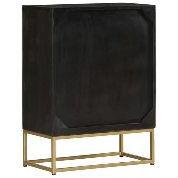 Maison Exclusive - Buffet med 2 døre sort og guld 55x30x75 cm mango