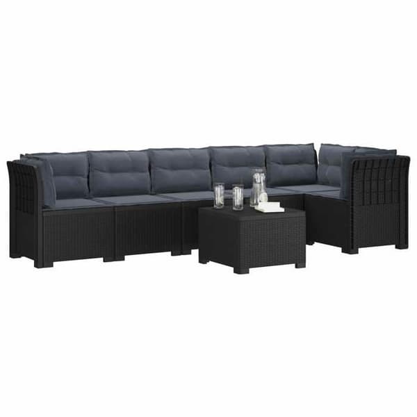 Havemøbel - EKSKLUSIVT HUS - Sofa til 6 personer - Rattan-look PP - UV-resistent - Udendørs