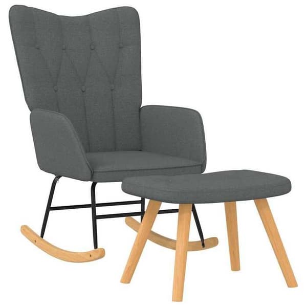 Maison Exclusive - Gungstol med fotstöd Mörkgrå Tyg