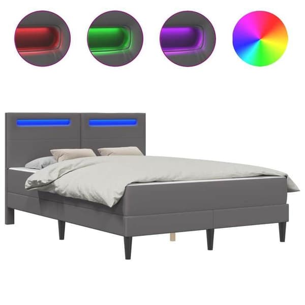 Sengestel - MAISON EXCLUSIVE - Maison Exclusive - Grå - 160 x 200 cm - Indbygget LED USB Grå