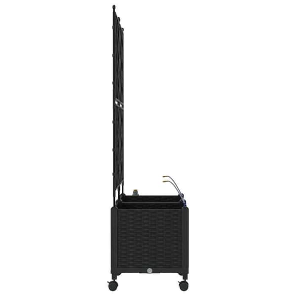 Maison Exclusive - Haveplanteholder med vanding og hjul 2 stk Sort PP