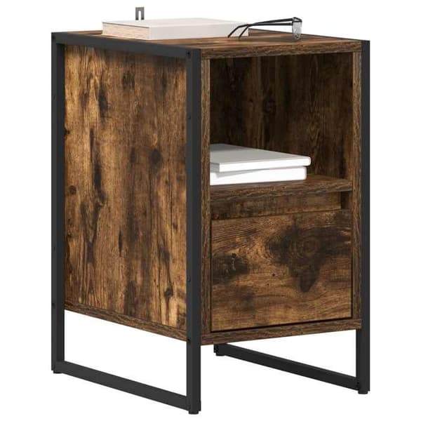 Maison Exclusive - Sängbord 2 st Rökt ek 39,5 x 30 x 50 cm