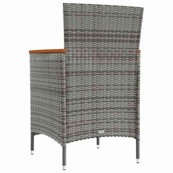 Maison Exclusive - Trädgårdsstolar i set om 2, flätad resin, grå