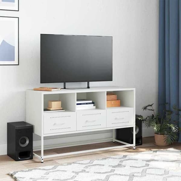 Maison Exclusive - TV-möbel vit 100,5x39x60,5 cm stål Vit
