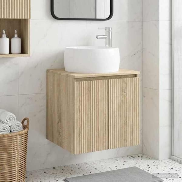Maison Exclusive - Vægmonteret håndvask vanity Egetræ Sonoma 49,5 x 44,5 x 66 cm
