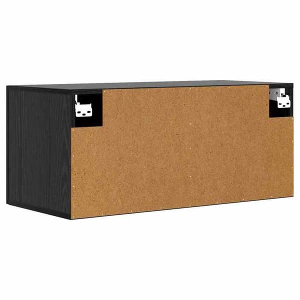 Maison Exclusive - Väggmonterad möbel Ek svart 80 x 36,5 x 35 cm
