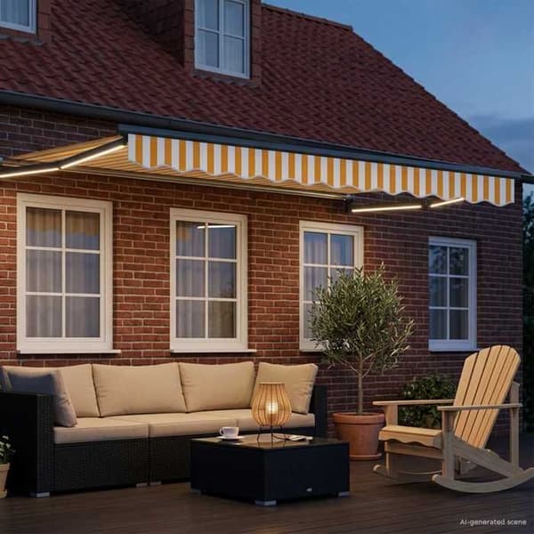 Maison Exclusive - Manuell utdragbar butik med LED-lampor 3,5 x 2 m