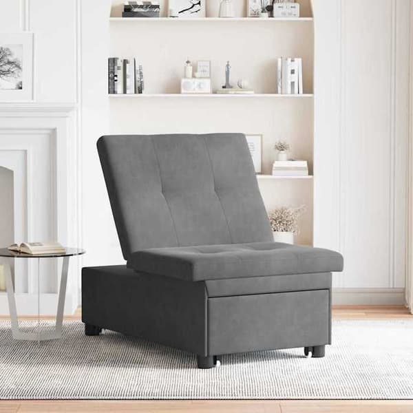Soffa-säng - MAISON EXCLUSIVE - Utdragbar - Mörkgrå - Mikrofiber - 194 x 67 x 82 cm Mörkgrå