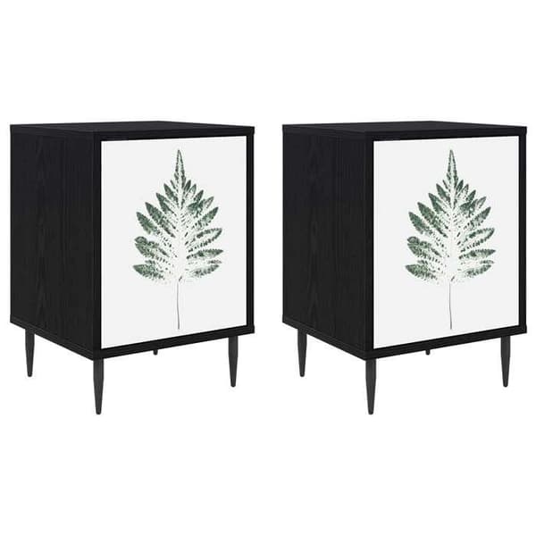 Maison Exclusive - Natbord HANAU 2 stk Sort eg 36 x 33 x 51 cm