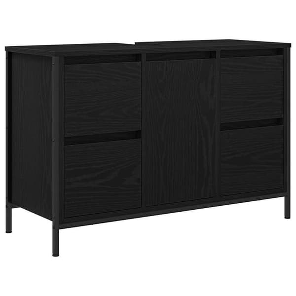 Maison Exclusive - Møbel under vask med skuffer i sort eg 90x34,5x60 cm