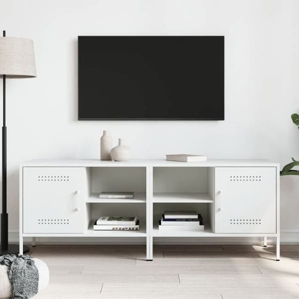 Maison Exclusive - TV-möbler 2 st vit 68x39x50,5 cm stål Vit
