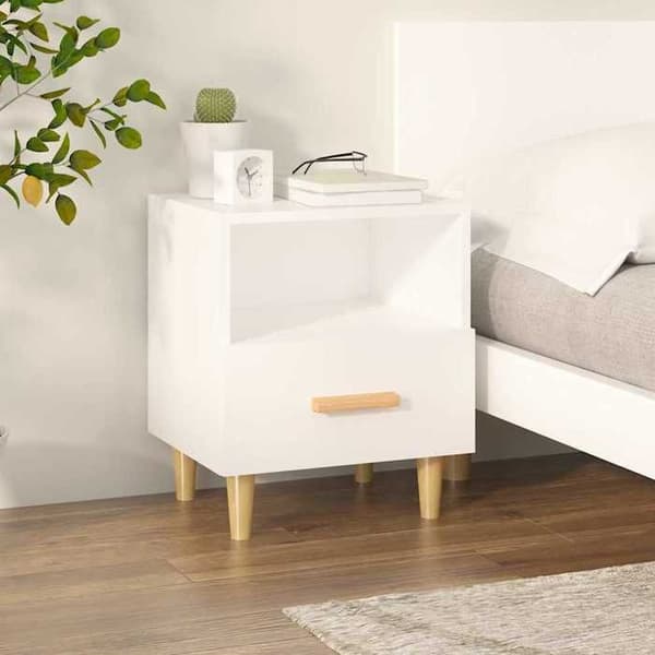 Natteskab - EKSKLUSIV HUS - 40x35x47 cm - Hvid - 1 skuffe & 1 rum - Eucalyptus ben Vit